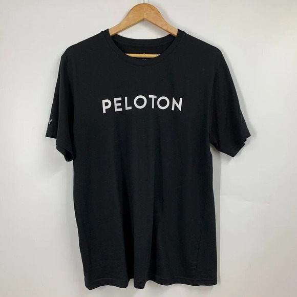 Peloton Men's Block Letter Logo Crew Neck Short Sleeve Shirt Size L - Picture 1 of 9